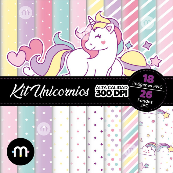 Kit Unicornios (imágenes Png Y Fondos Jpg) Alta Calidad | MercadoLibre