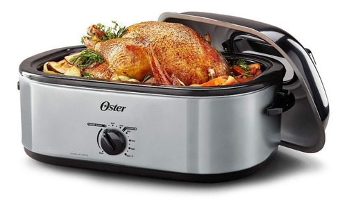 Horno Rostizador Olla Oster 18 Qt 4 En 1 Y Tapa Tipo Cupula