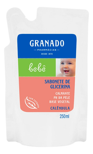 Refil Sabonete Líquido de Glicerina Para Bebê Calêndula 250ml Granado