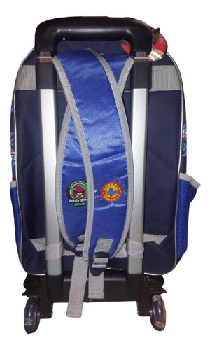 Mochila Angry Birds Con Ruedas Led Primaria Urbania Color Azul Diseño De La Tela Lisa