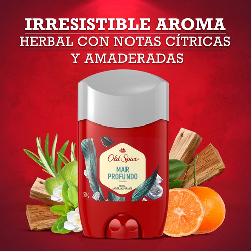 Antitranspirante En Barra Old Spice Mar Profundo 50 G Cítricas