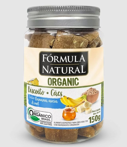 Fórmula Nat Organic Biscoito Cães Ad Banana Aveia Mel 150g