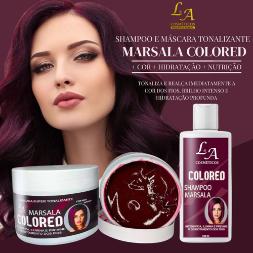 Kit Shampoo E Máscara Tonalizante Marsala - S/ Amônia L&a