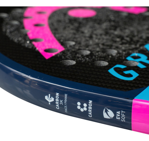 Raquete Head Beach Tennis Gravity 2025 Carbono 3k Com Capa Cor Azul/rosa