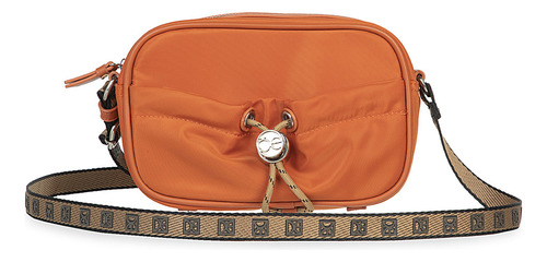 Bolsa Crossbody Cloe Para Mujer Chica Con Jareta Color Naranja