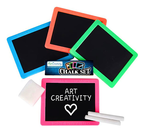Set De Pizarra Artcreativity Neon Para Niños Con 12 Kits Y A