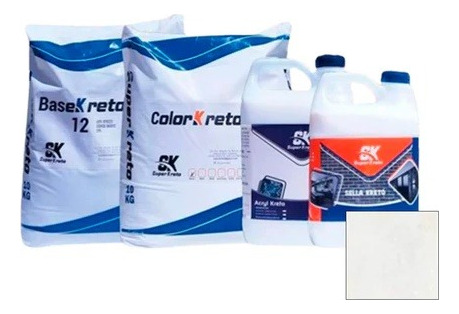 Microcemento Para Pared Blanco Kit 5 Mt2 Super Kreto