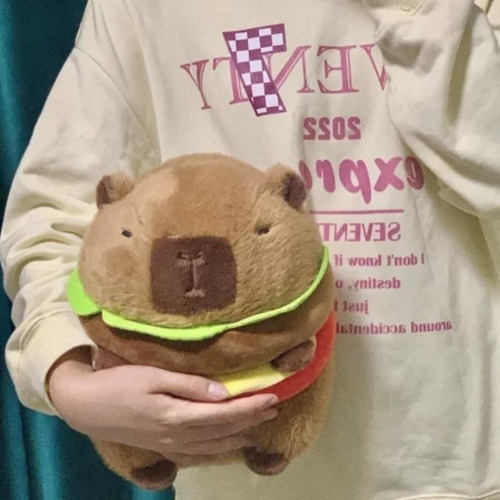 Sq Peluche Realista Capybara De Hamburguesa De Peluche