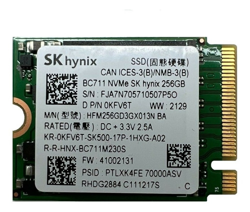 Disco Ssd Pcie Nvme M.2 2230 30mm 256gb Sk Hynix Bc711 M2