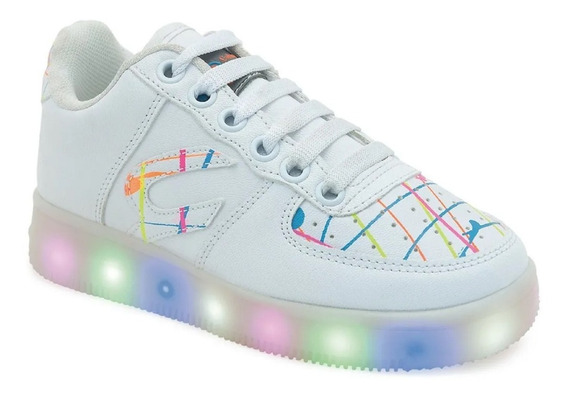 Tenis Luces Led Blanco/ Rosa Gube