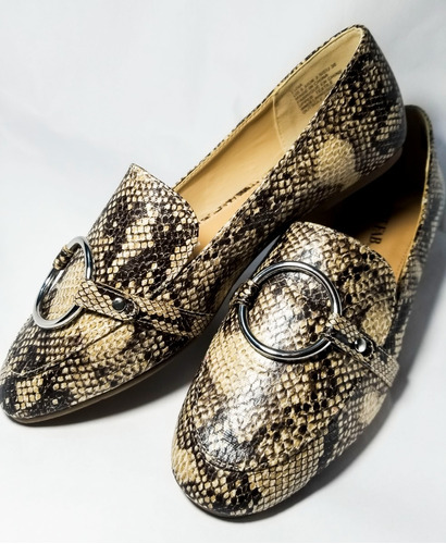 Zapatos Dama Mocasines Justfab Reptil Importado 36 (5.5 Usa)