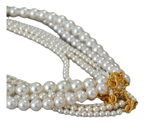 Elegante Collar De Perlas Entrelazadas Para Combinar De Form