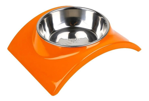 Comedero Bebedero Animal Pet - Curvo Naranja Medium