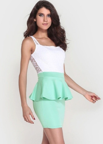 Imagen 3 de 5 de Vestido Con Encaje Spandex Talla S Colores Nuevo Importado