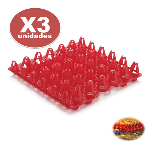 03 Unidades De Cubeta Flexibles Para Huevos Bandeja Plastica