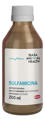 Sulfamicina 200 Ml Para Bovinos Suínos Aves Pássaros Branco