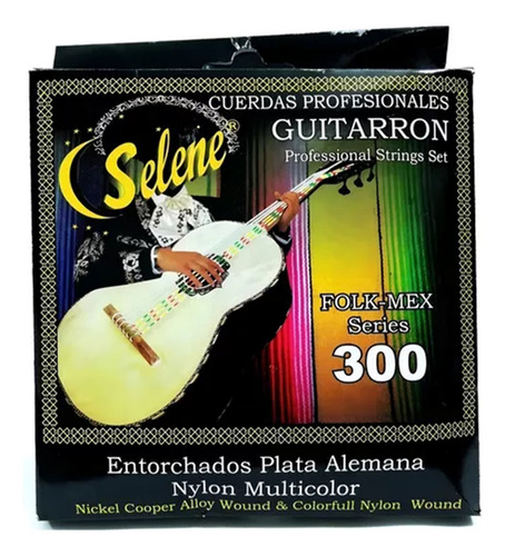 Jgo. De Cuerdas Para Guitarrón, Nylon Sobre Nylon Verde, Ent