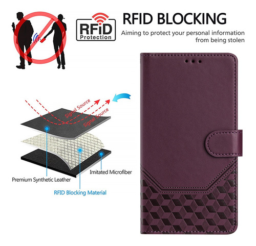 Funda Tipo Cartera Clásica Para Cubot A/ P/ Note/max Series Con Bloqueo Rfid, Correa De Muñeca, Ranuras Para Tarjetas, Cierre Magnético