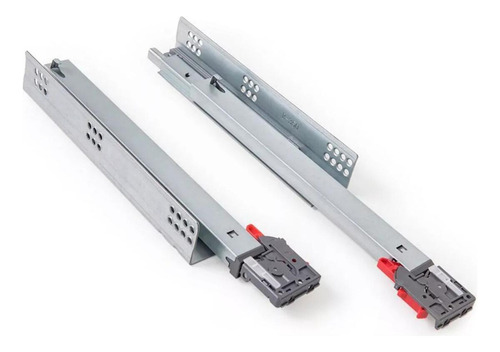 Corrediça Invisível Soft Closing Amortecedor 300mm 30cm Par Cor Prateado
