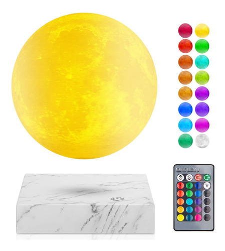 Lámpara Luna 3d Levitación Magnética 16 Colores Led Giratori Color De La Estructura Color De La Pantalla