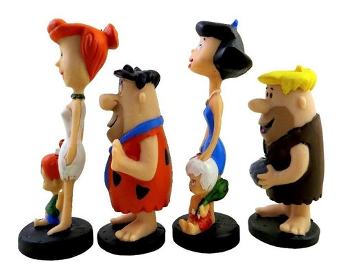 Kit 6 Bonecos Os Flintstones Fred, Barney, Wilma, Betth 15cm