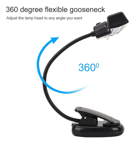 Soporte De Música Clip Luz Led Lámpara De Lectura Usb Aaa