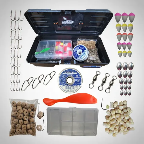 Caixa Maleta Anzol Linha Chumbo Boias Kit Tralha Completo