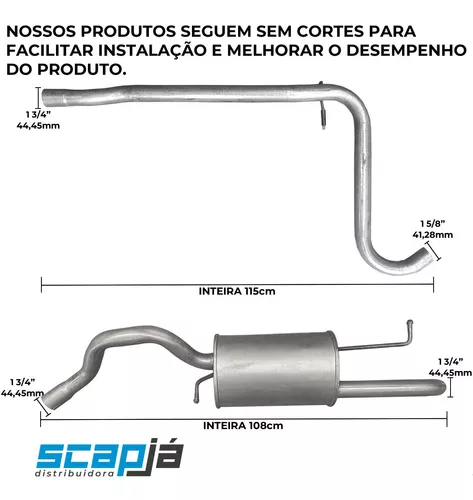 Kit Escapamento Tubo Silencioso Corsa Classic 1.0 2015