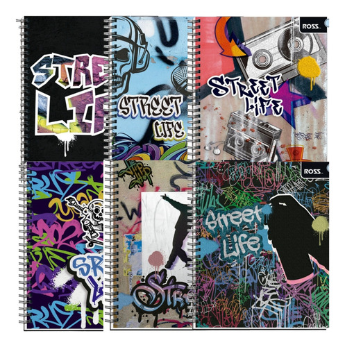 Pack X10 Cuadernos Versión Street Life Universitario 100h Color Variado