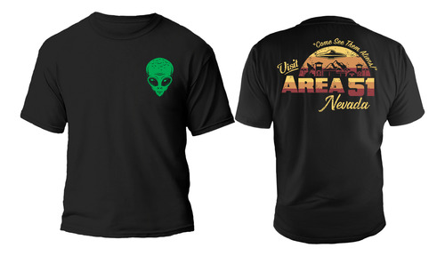 Remera I Visited Area 51 Frente Y Dorso 100% Algodon