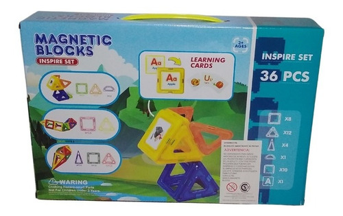 Bloques Magneticos 36 Piezas Imanes Con Formas Magnetic Edu