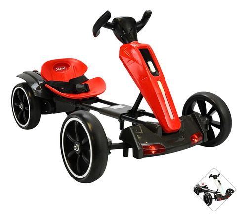 Montable Eléctrico Para Niños Go Kart Sonido Bluetooth 12v Rojo Joykoo