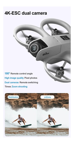 Mini Drone Gt3 V66 Câmera 6k Sem Escova Sensor De Obstáculos Cinza