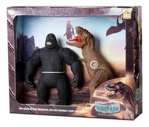 Gorila King Kon Mono Vs Dinosaurio T Rex Godz Goma Sonido
