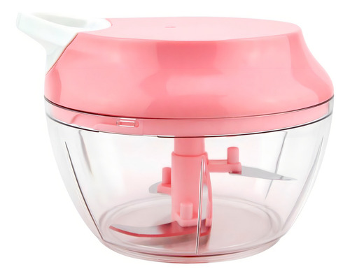 Mini Processador E Triturador Manual 3 Lâminas - Rosa
