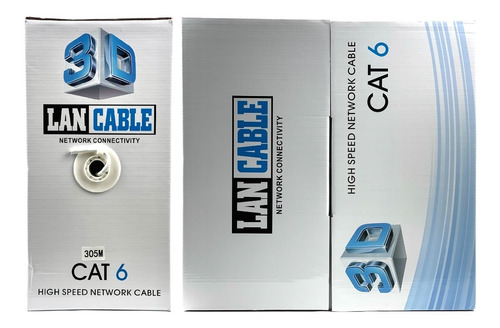 Cabo De Rede Cat6 Caixa Com 305m Gigabit Internet Lan Cftv
