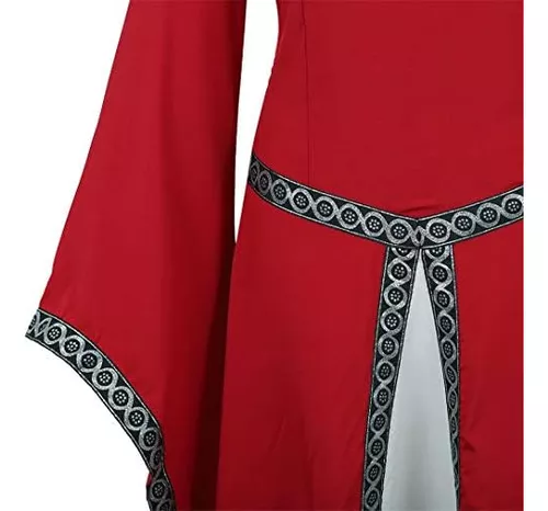 Vestido medieval renacentista para mujer, ajustable con cordones, vestido  largo retro irlandés, disfraz de Halloween
