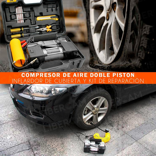 Imagen 9 de 10 de Mini Compresor Aire Auto Moto Inflador Neumatico Portatil