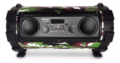 Altavoz Bluetooth potente y portátil grande, radio FM LED de camuflaje en  color