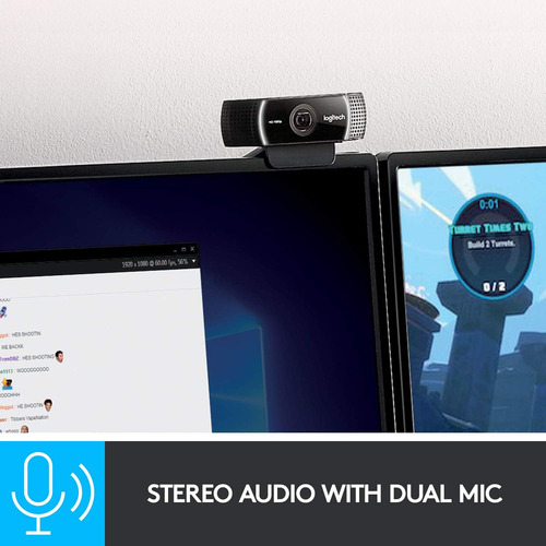 Cámara Web Logitech C922x Pro Stream, Full Hd 1080p, Usb