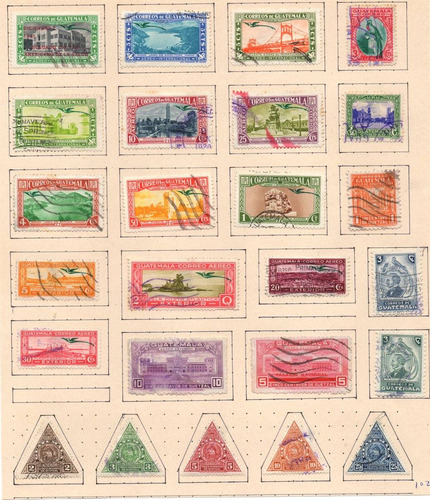 Guatemala 25 Estampillas Antiguas (5 Triangulares De 1926)