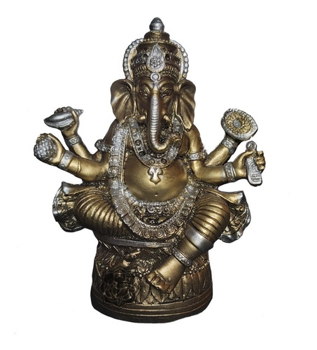 Ganesh De Resina Decorativo 18x13 Cm. En Mundo Hindú