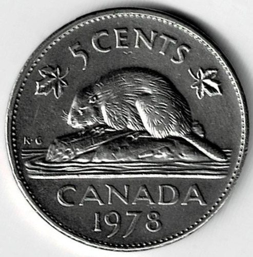 Moneda  De  Canadá  5  Cents  1978