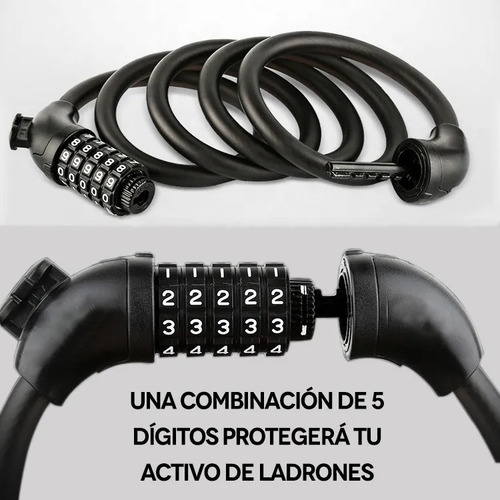 Imagen 3 de 5 de Candado Bicicleta Cable De Seguridad Guaya Antirrobo