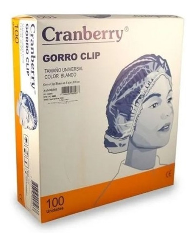 Gorro Tipo Clip Desechables Cranberry 100 Unidades