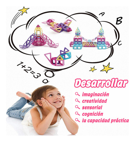 Juego De Bloques Magnéticos Educativos Niños Regalo 40pcs