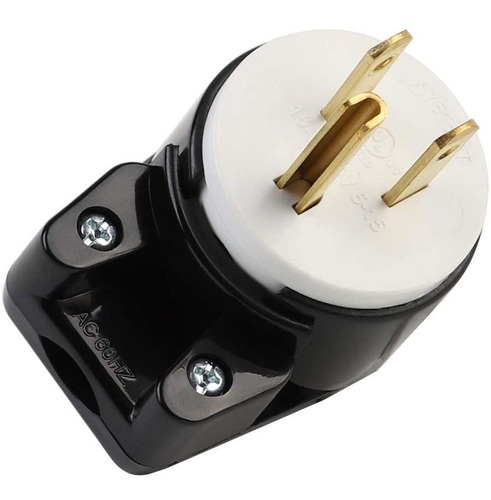 Conector De Ca Ajustable En Ángulo Recto Nema 5-15p 15a 125v