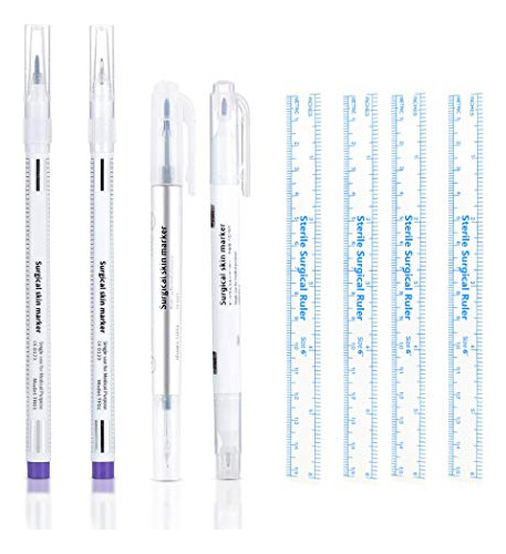 Surgical Skin Marker Pen, 4pcs Professional Surgical Ti...