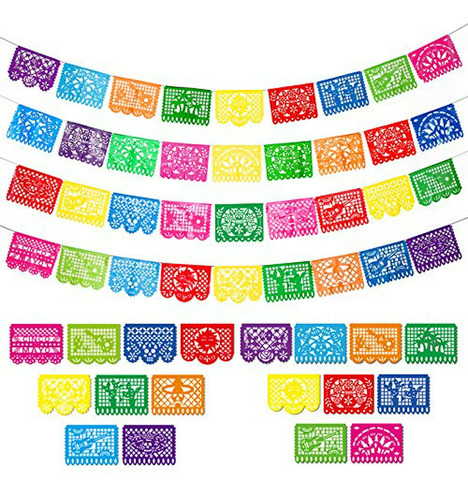 Banner Mexicano De Papel Picado 60 Pies - Decoración Fiesta 