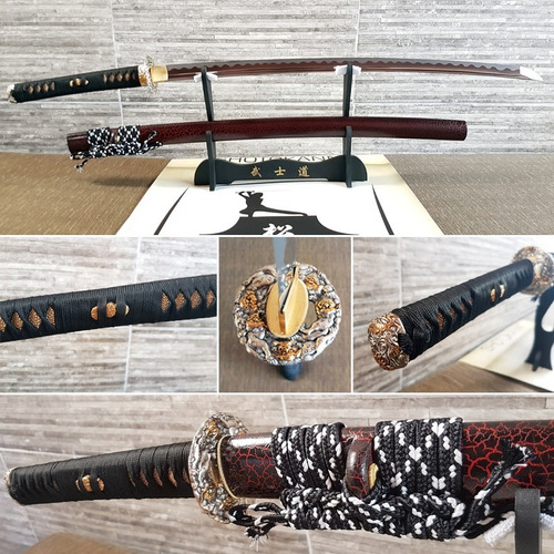 Katana Afiada Samurai Onigin Forjada Aço Damasco Encomenda